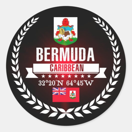 Bermuda Ronde Sticker (Voorkant)