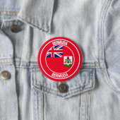 Bermuda Round Emblem Ronde Button 7,6 Cm (In situ)