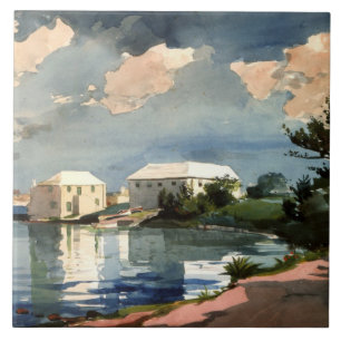Bermuda, schilderij van Salt Kettle; Tegeltje