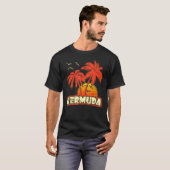 Bermuda Summer Palm Trees 80s Beach Sunset T-shirt (Voorkant volledig)