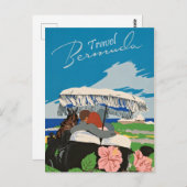  Bermuda Travel Art Ilustratie Briefkaart (Voorkant / Achterkant)