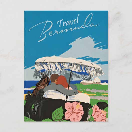  Bermuda Travel Art Ilustratie Briefkaart (Voorkant)