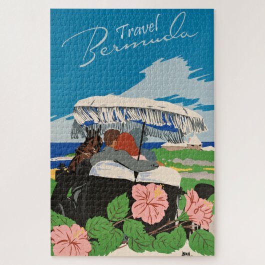  Bermuda Travel Art Ilustratie Legpuzzel (Verticaal)