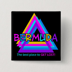BERMUDA TRIANGLE-toets Vierkante Button 5,1 Cm
