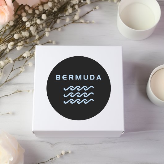 Bermuda Triple Ocean Waves Donkere kleur Ronde Sticker