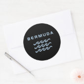 Bermuda Triple Ocean Waves Donkere kleur Ronde Sticker (Envelop)