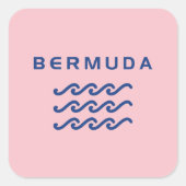 Bermuda Triple Ocean Waves Lichtkleur Vierkante Sticker (Voorkant)