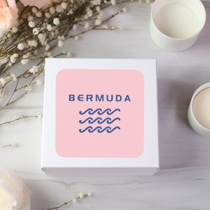 Bermuda Triple Ocean Waves Lichtkleur Vierkante Sticker