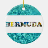 Bermuda Tropical Beach Blue Ocean Kerstmis Keramisch Ornament (Achterkant)