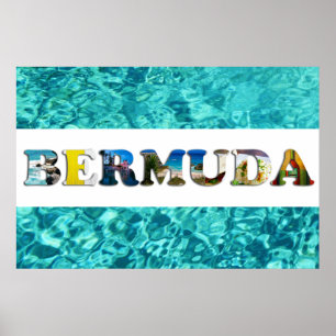 Bermuda Tropical Beach Blue Ocean Travel Photo Poster