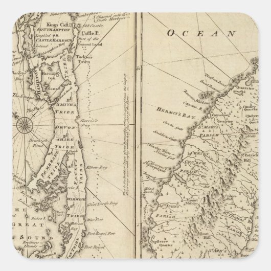 Bermuda Vierkante Sticker (Voorkant)