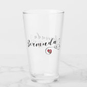 Bermuda - vlag in het hart glas (Achterkant)