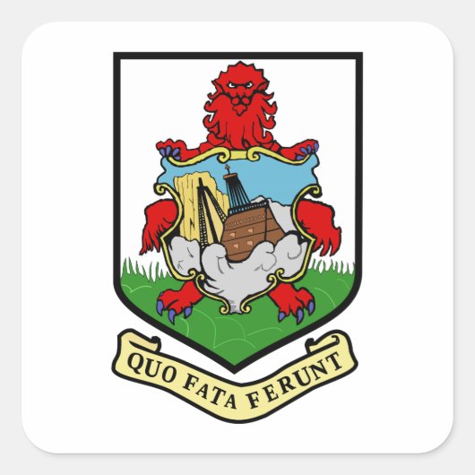 Bermuda-wapenschild Vierkante Sticker (Voorkant)