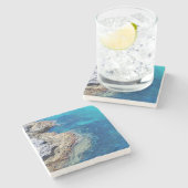 Bermuda Waters & Rocky Shoreline Onderzetter (Zijkant)