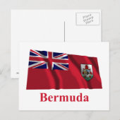 Bermuda Waving Flag met naam Briefkaart (Voorkant / Achterkant)
