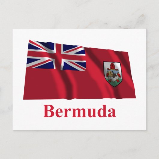 Bermuda Waving Flag met naam Briefkaart (Voorkant)