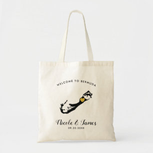 Bermuda Wedding Welcome Canvas tas in Black & Gold