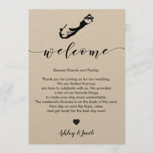 Bermuda Wedding Welcome Letter & Itinerary Card Programma