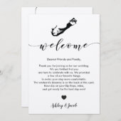 Bermuda Wedding Welcome Letter & Itinerary Card Programma (Voorkant / Achterkant)