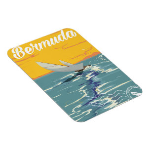 Bermuda Zeilen vintage reisposter Magneet