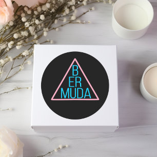 Bermudadriehoek met moderne tekst in het donker ronde sticker
