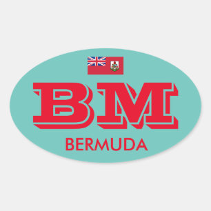 Bermudes - Autocollant ovale de style Euro
