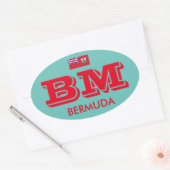 Bermudes - Autocollant ovale de style Euro (Enveloppe)