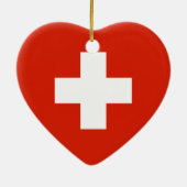 Bern Flag Heart Keramisch Ornament (Achterkant)