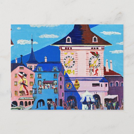 Bern met klokkentoren door Ernst Ludwig Kirchner Briefkaart (Voorkant)