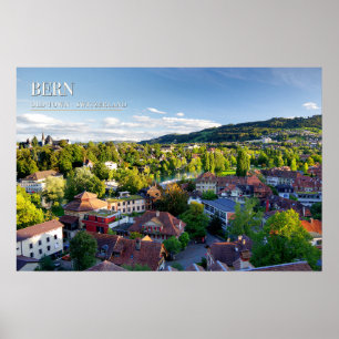 Bern Oude Stad Zwitserland Reis Muur Kunst Poster