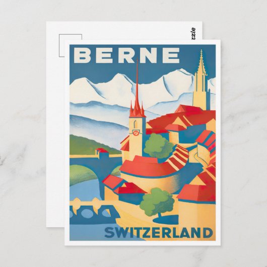 Bern Suisse voyage vintage Carte postale (Devant / Derrière)