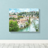 Bern Zwitserland Aare River Photo Canvas Afdruk (Insitu (Houten vloer))