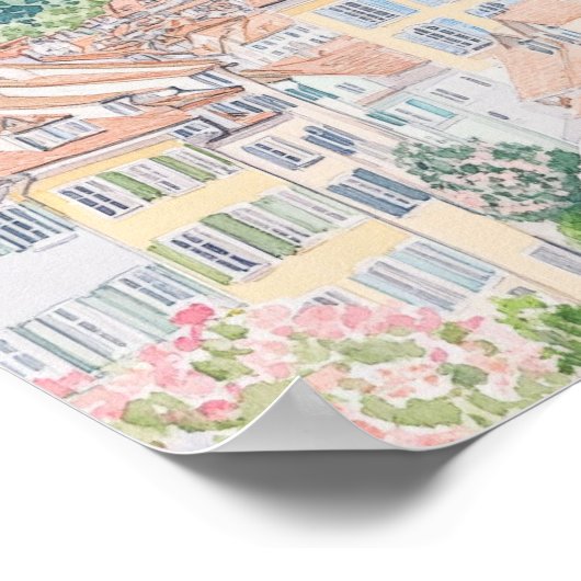 Bern Zwitserland Gouache Schilderillustratie Reize Poster (Hoek)