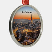 Bern, Zwitserland panoramisch uitzicht Metalen Ornament (Rechts)