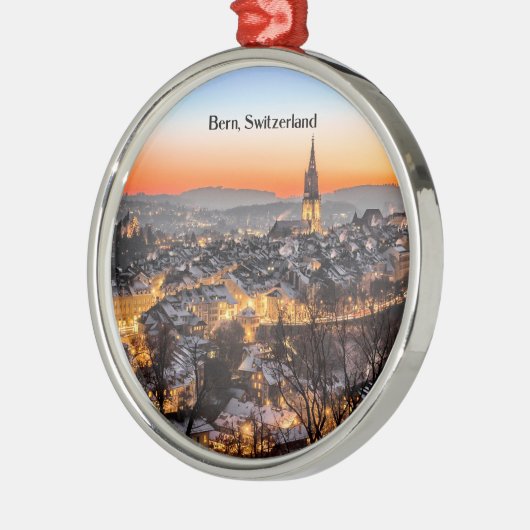 Bern, Zwitserland panoramisch uitzicht Metalen Ornament (Links)