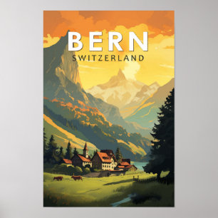 Bern Zwitserland Reizen Kunst Vintage Poster