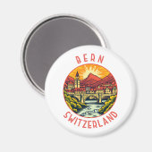 Bern Zwitserland Retro Noodcirkel Magneet (Voorkant / Achterkant)