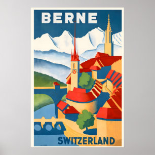 Bern Zwitserland Vintage Reisposter Poster