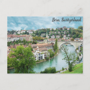 Bern Zwitserland Zwitsers reisfoto Aare Briefkaart