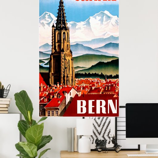 Bern, Zwitserse reisposter Poster (Thuiskantoor)