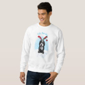 Bernadoodle Reindeer Sweatshirt de Noël (Devant entier)