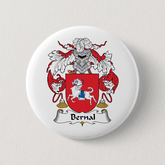 Bernal Family Crest Ronde Button 5,7 Cm (Voorkant)