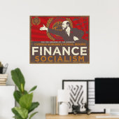 Bernanke's Finance Socialism Poster (Thuiskantoor)