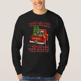 Bernard Door De Sneeuw Kersthond Truck Plaid T-shirt
