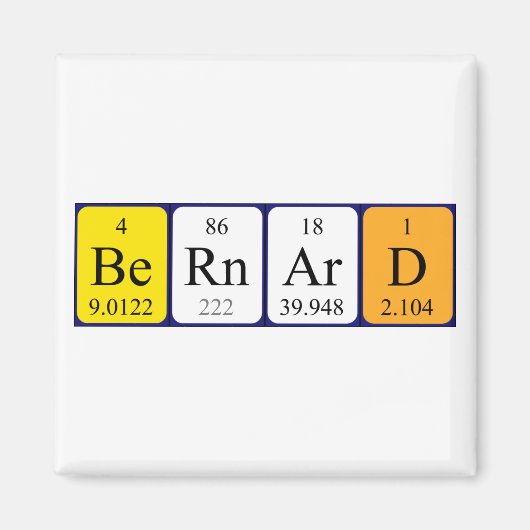 Bernard periodieke table name magnet magneet (Voorkant)