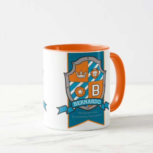 Bernardo letter B crest oranje naam betekent mok (Voorkant rechts)