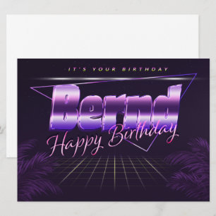 Bernd Name Prénom lila retro Carte Anniversaire