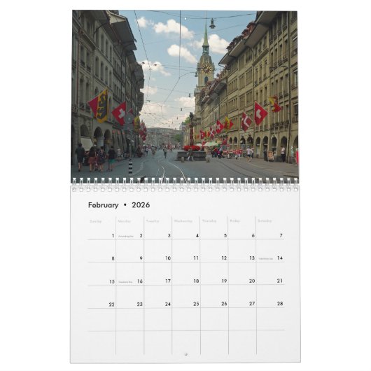 Berne Suisse Calendrier 2026 (Feb 2026)