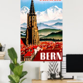 Berne, Suisse, poster de voyage (Bureau à domicile)