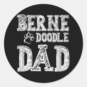 Bernedole Dad Doodle Dog Ronde Sticker